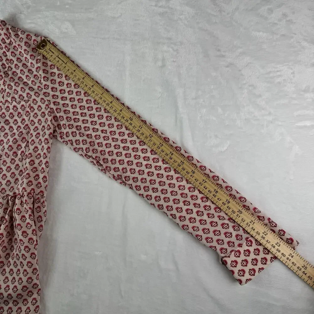 Maeve Pink floral Laiken Henley Tunic Top Sz 6 Flowy Boho Cottagecore - Picture 5 of 9